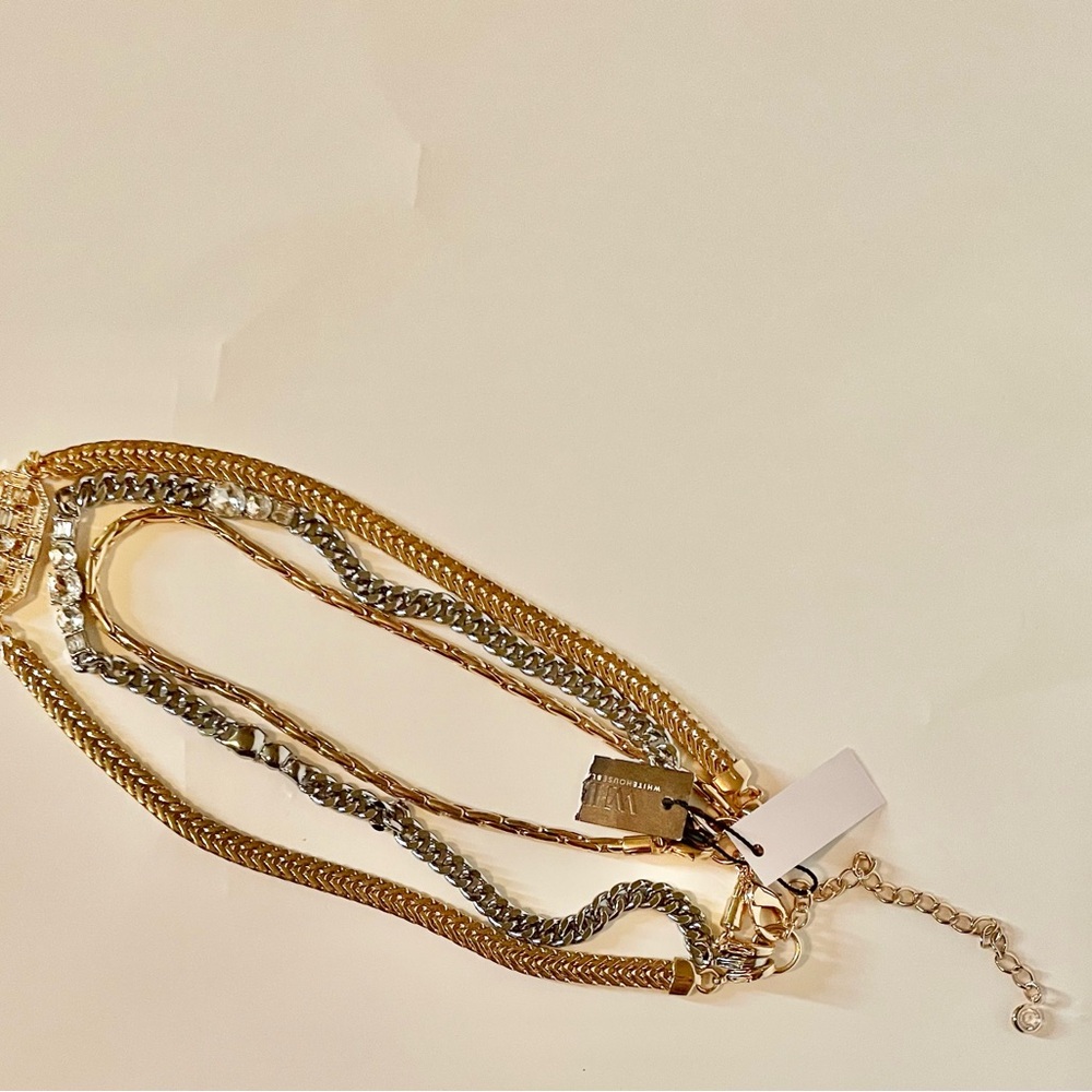 NWT White House Black Market  Elegant Gold and Silver Women's Necklace - Picture 2 of 4